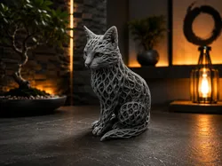 Mystic Cat Sculpture- 3D Print Fantasy Model