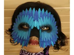 Bird Masquerade Mask with Feathers and Beak
