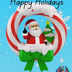 Bold Middle Finger Santa Wreath 3mf and STL