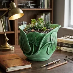 Cabbage Leaf Planter STL-Botanical Garden Decor 3D print model