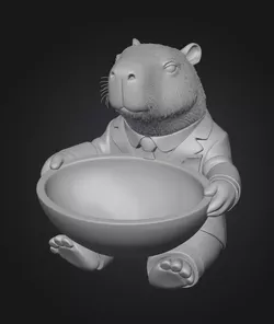 Capybara Butler Candy Bowl for 3D printing 3D print model
