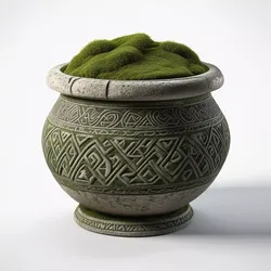 Celtic Moss Stone Planter Pot 3D model