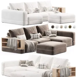 Chenille Gloss Carbon Sofa 3D model