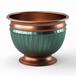 Copper Patina Decorative Planter 3D model
