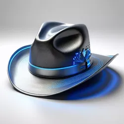 Cyberpunk Fedora Hat with Neon Accents 3D model