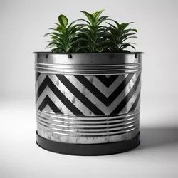 Distressed Industrial Plant Pot 3D model