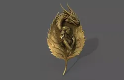 Dragon and woman statue 3D model 3D model