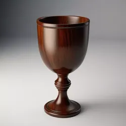 Elegant Polished Wooden Chalice Goblet 3D model