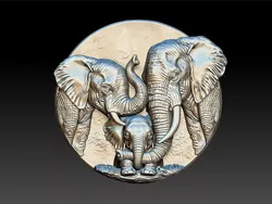 elephant family pendant 3D print model