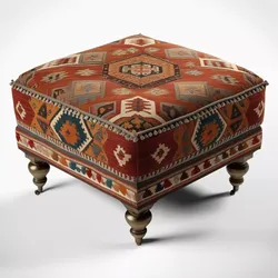 Ethnic Patterned Ottoman Pouffe 3D model
