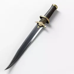 Fantasy Dagger with Golden Hilt 3D model