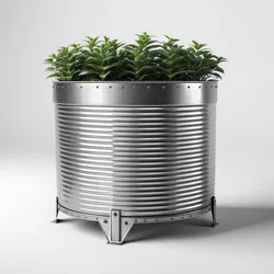 Industrial Corrugated Metal Planter 3D model