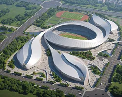 Modern complex venue museum stadium sports hall 3D model
