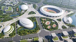 Modern complex venue museum stadium sports hall 3D model