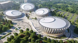 Modern complex venue museum stadium sports hall 3D model