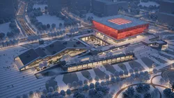 Modern complex venue museum stadium sports hall 3D model
