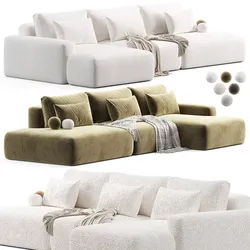 Modern Corner Liga Long Sofa-bed 3D model