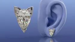 Modern Fox Pear Cut Diamond Stud Earrings 3D Model Print 3D print model