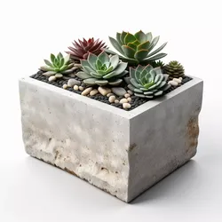 Modern Succulent Concrete Pot Planter 3D model
