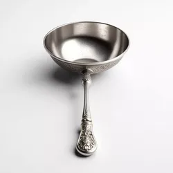 Ornate Vintage Silver Frying Pan 3D model