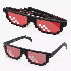 Pixelated Party Unisex Sunglasses 3D model