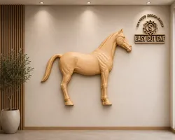 Realistic Horse Relief Sculpture for Wood Carving 3D model