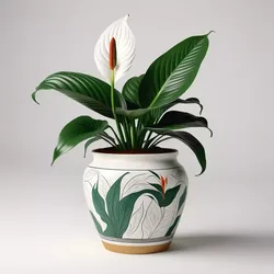 Realistic Peace Lily Potted Plant 3D model