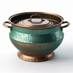 Rustic Patina Copper Pot 3D model