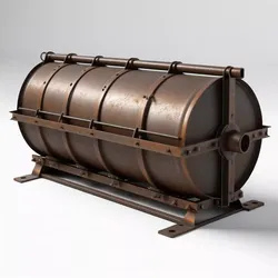 Rusty Industrial Barrel Tank 3D model