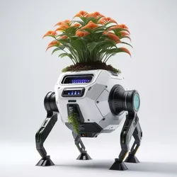 SciFi Robot Plant Planter 3D model