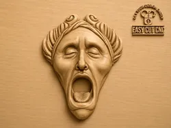 Screaming Face Relief STL 3D Model 3D model