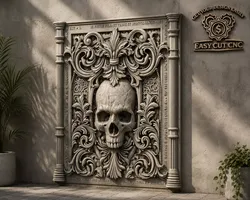 Skull Gothic 3D CNC Relief STL Model 3D model