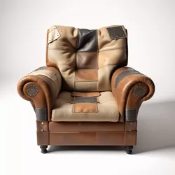 Unique Patchwork Leather Armchair 3D model