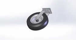 Swivel Wheel, 12" Dia, 3.5" wide rubber wheel, 750Lbs MAX