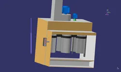 système de nettoyage d'une cabine de poudrage / System for cleaning a powder coating booth