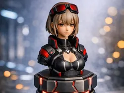 Sci-Fi Mechanic Girl Bust | Cyberpunk Engineer - Free 3D Print Model