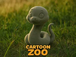 Cute Cartoon Snake - Cartoon Zoo - Free 3D Print Model
