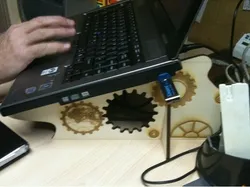 Dom's Laptop Stand with Steampunky / Cog pattern