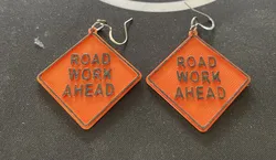 Road Work Ahead Earring