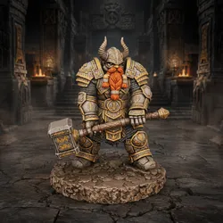 Vhorlath Realms – Dwarf – Stoneforged Maulthane (Dark Fantasy 3D Printable Miniature STL)