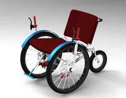 Three wheeled front wheel drive wheelchair