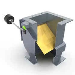 Tilting flasher for hopper