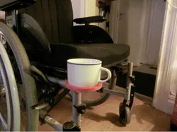 Wheelchair cup holder