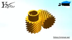 Animated. Screw gears transmission