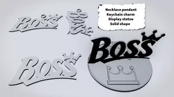 BOSS Script Sign 3D print model