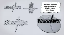 WARRIOR Script Sign 3D print model