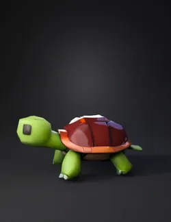 A low poly stylized turtle