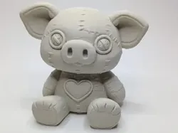 Patchwork Piggy Heart Friend - Free 3D Print Model