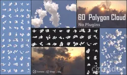 60  Polygon Cloud Pack 3D model