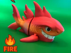FC3D - Fire Shark -Elemental Shark - Free 3D Print Model